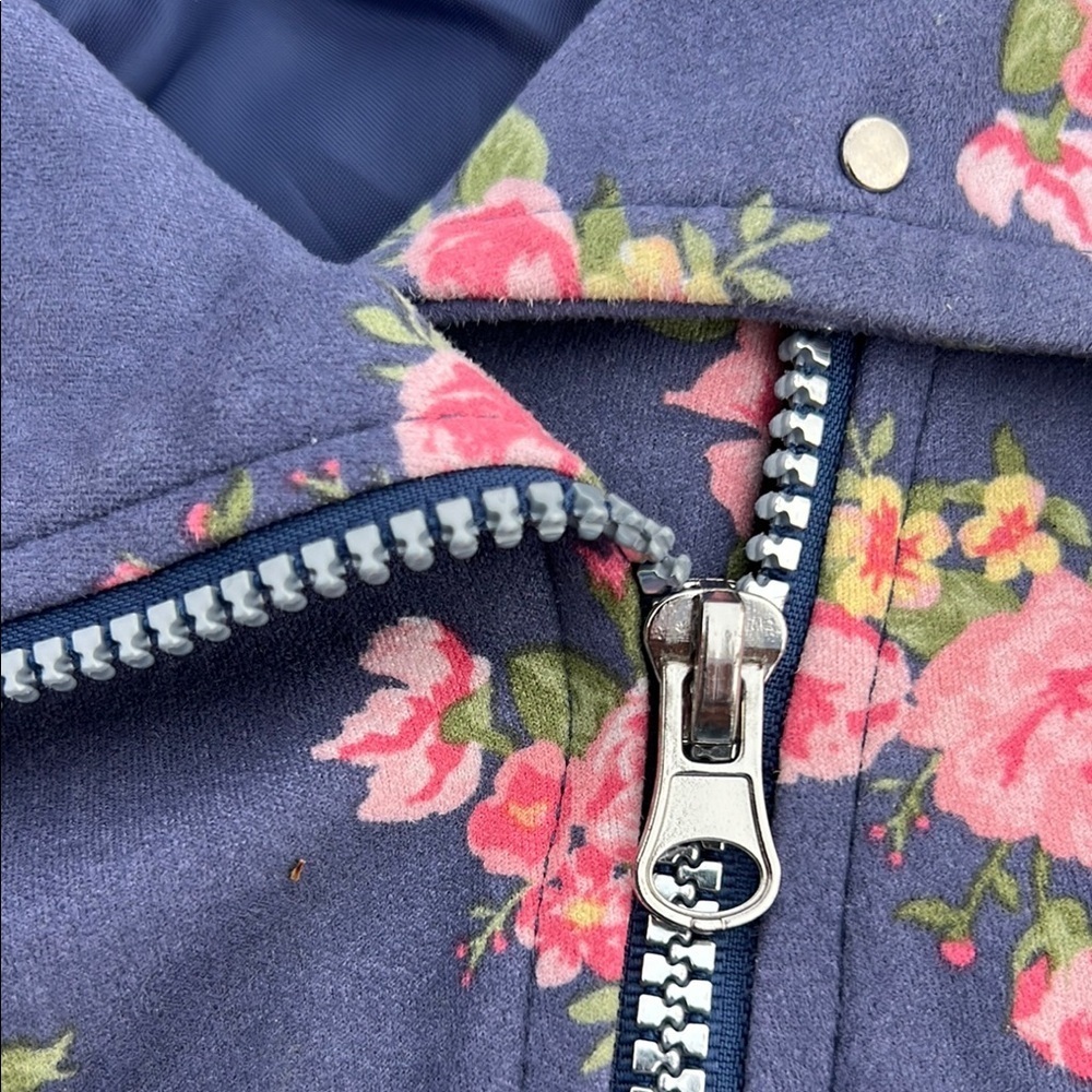 Floral Kids Jacket - Blue and Pink - Picture 3 of 6
